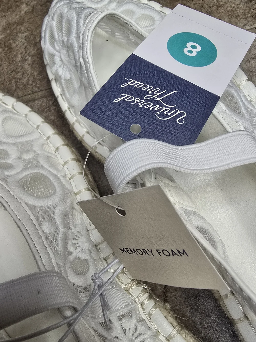 Universal Thread White Lace Mary Jane Espadrilles with Strap Size 8